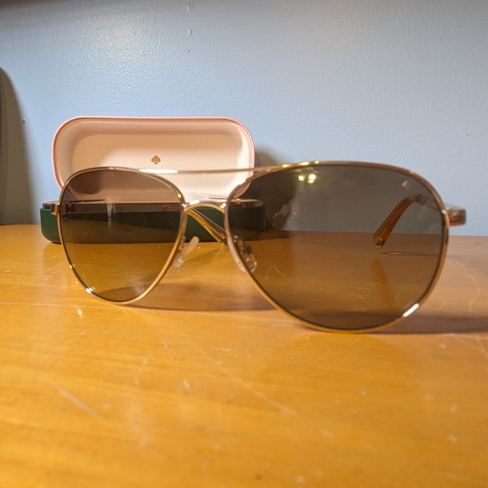 Kate Spade Gold Aviator Sunglasses